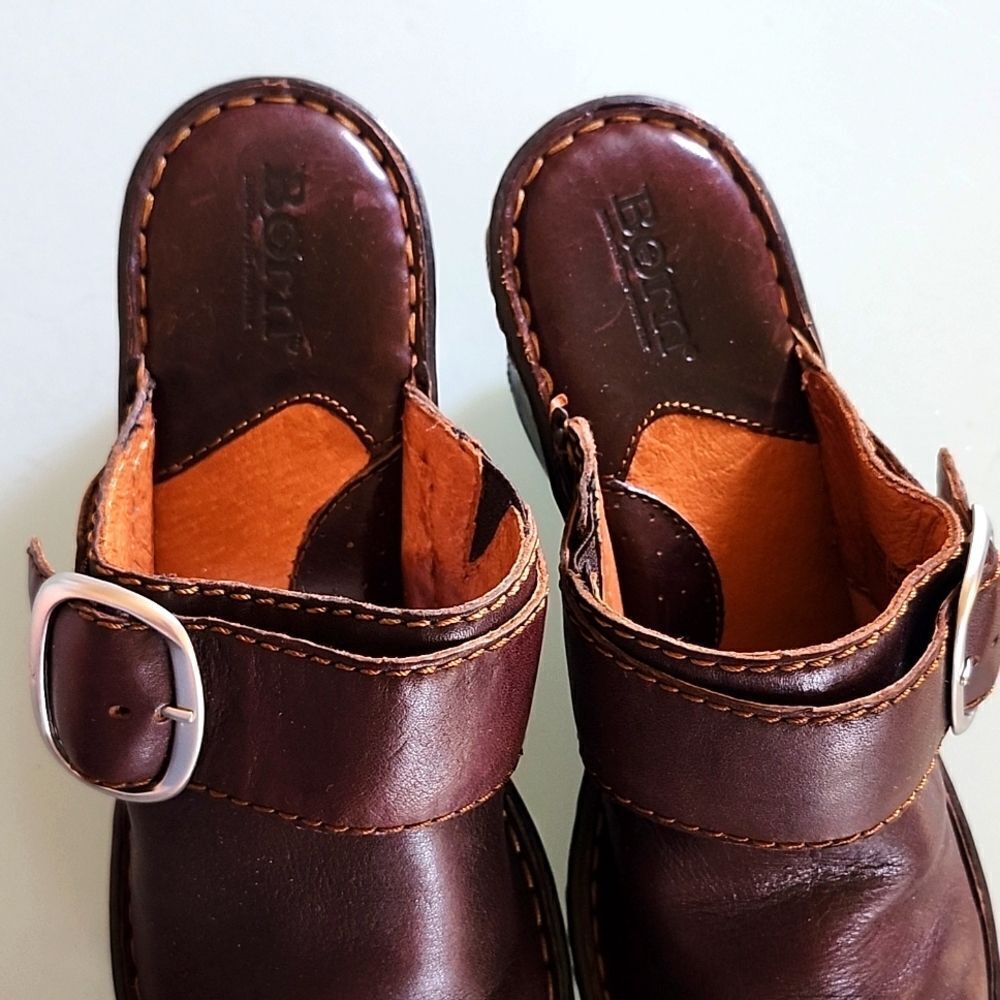 Born Leather Dark Academia Boho Hippie Mules Size 8 - Picture 4 of 9